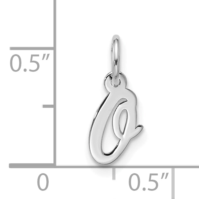 10K White Gold 10Kw Small Script Initial O Charm
