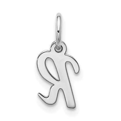 10K White Gold 10Kw Small Script Initial R Charm