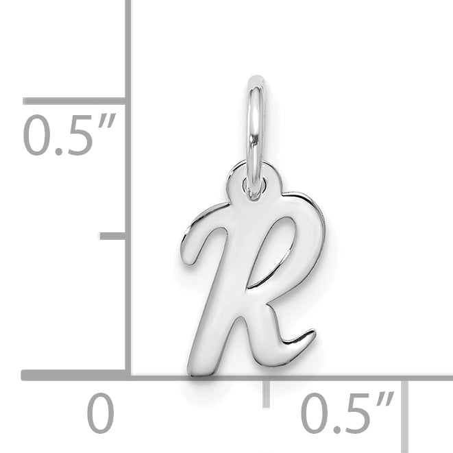 10K White Gold 10Kw Small Script Initial R Charm