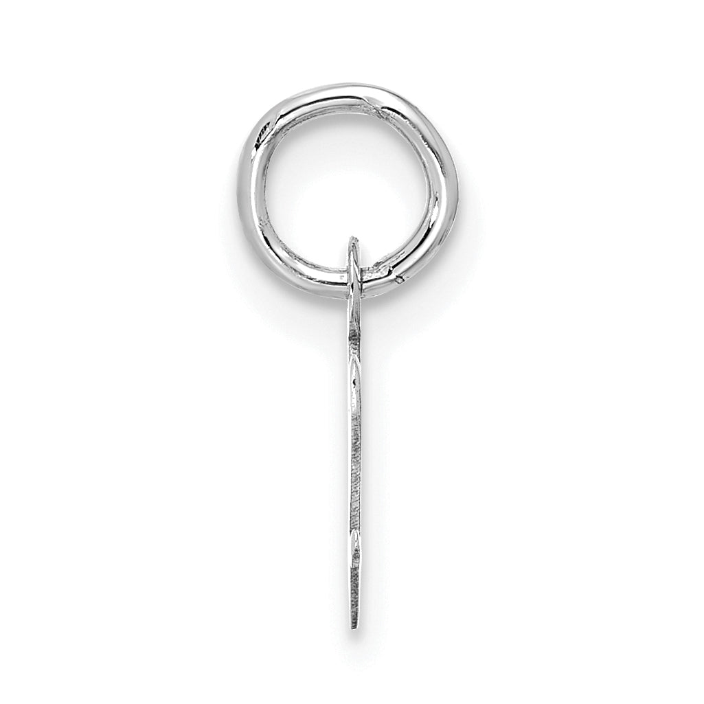 10K White Gold 10Kw Small Script Initial V Charm