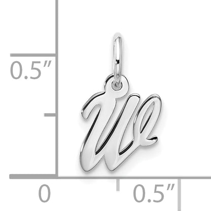 10K White Gold 10Kw Small Script Initial W Charm