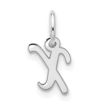 10K White Gold 10Kw Small Script Initial X Charm