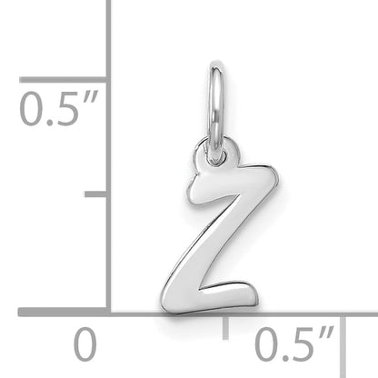 10K White Gold 10Kw Small Script Initial Z Charm