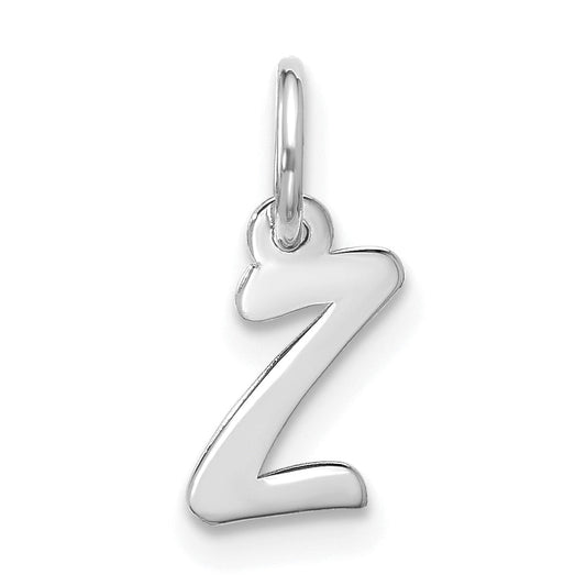 10K White Gold 10Kw Small Script Initial Z Charm