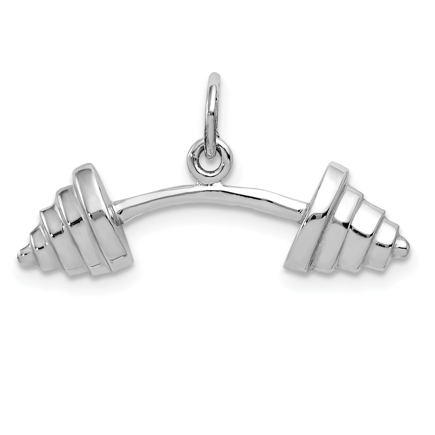 10K White Gold Barbell Charm