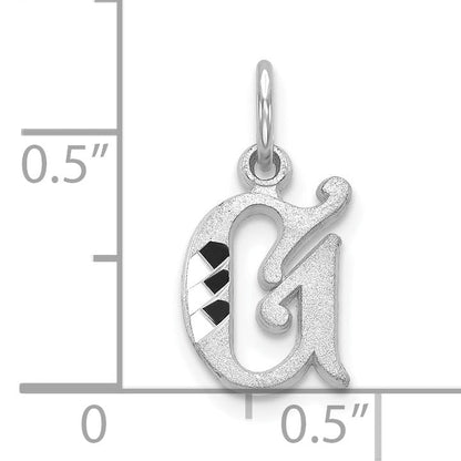 10K White Gold 10Kw Diamond-Cut Initial G Charm