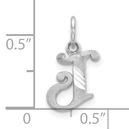10K White Gold 10Kw Diamond-Cut Initial J Charm