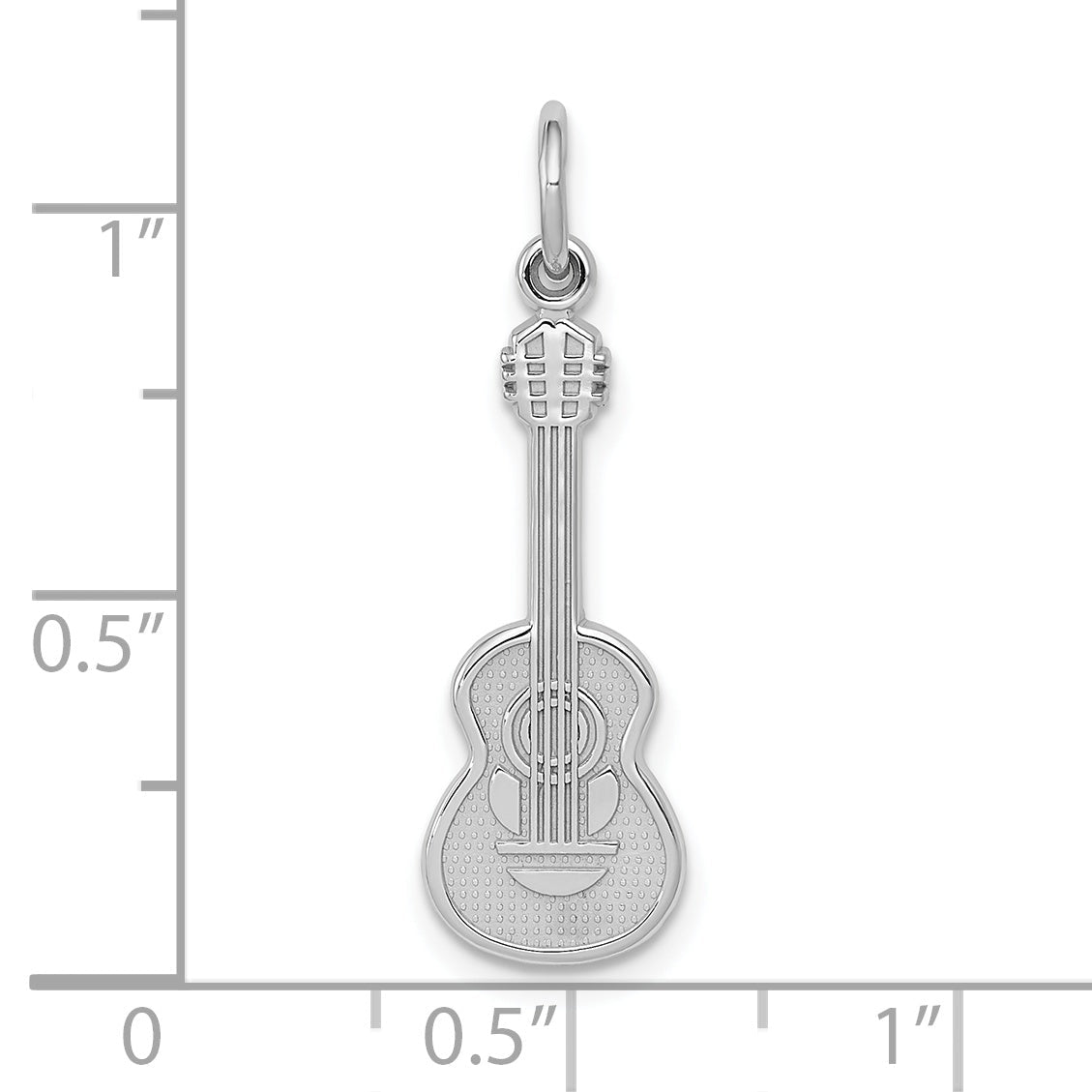 10K White Gold Guitar Charm