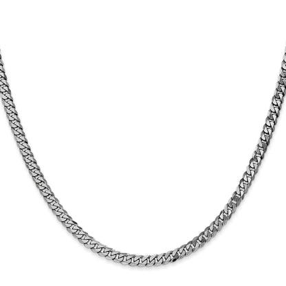 10K White Gold Wg 3.9mm Flat Beveled Curb Chain