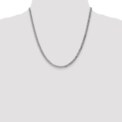 10K White Gold Wg 3.9mm Flat Beveled Curb Chain