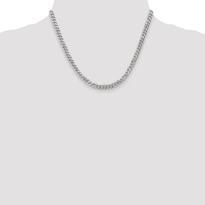 18 Inch 10K White Gold Wg 5.75mm Flat Beveled Curb Chain Necklace