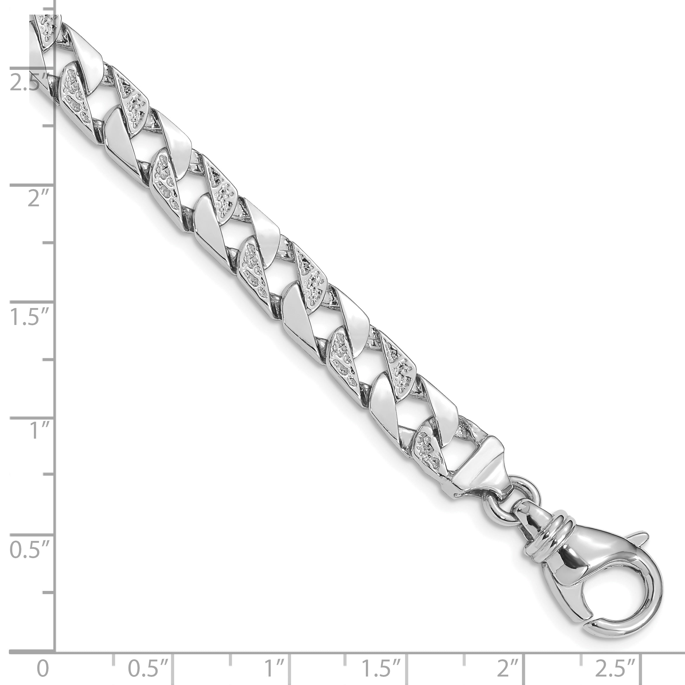 10K White Gold 7.5mm Hand Polished Fancy Link Chain