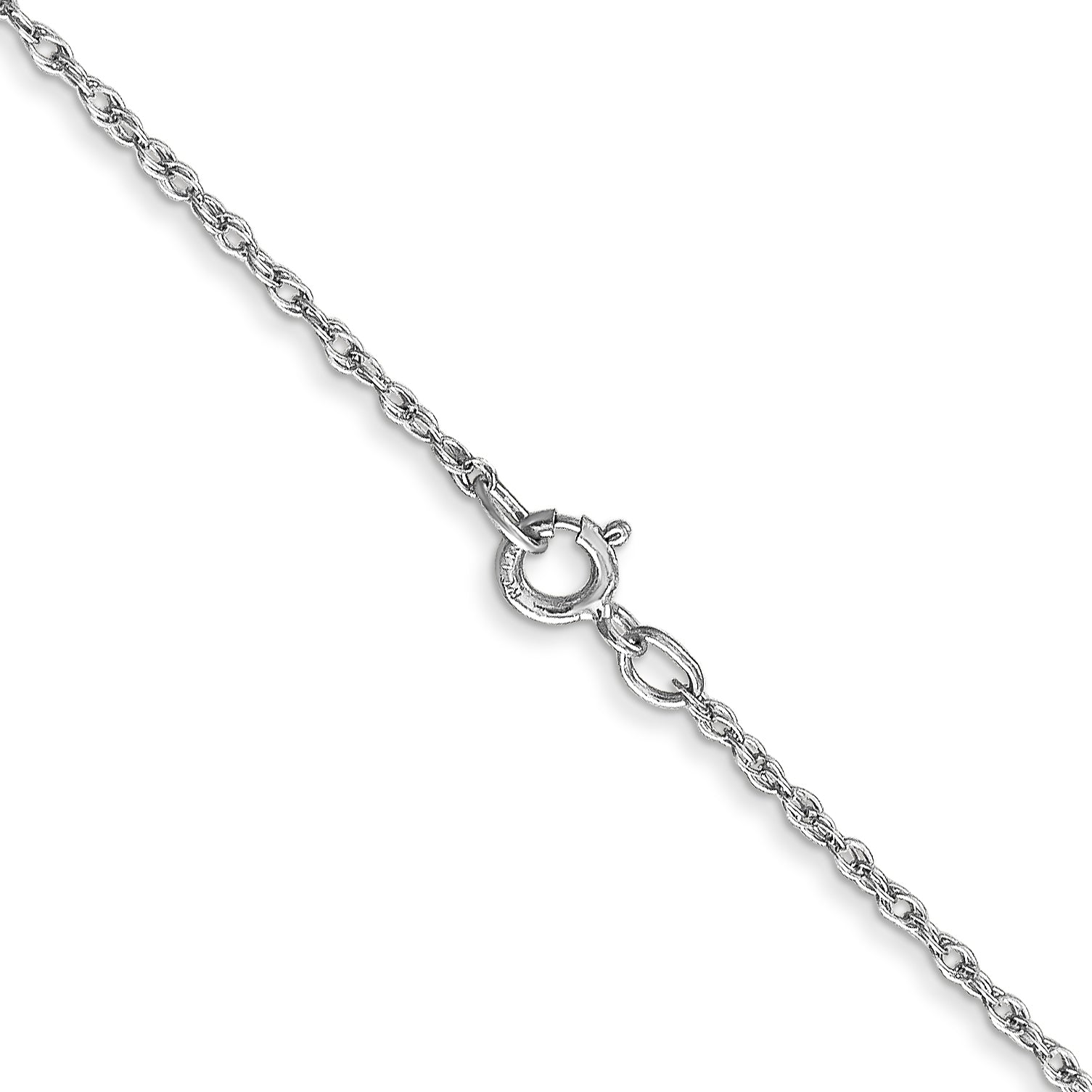 22 Inch 10K White Gold Wg .8mm Lite-Baby Rope Chain Necklace