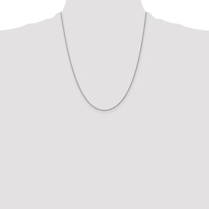22 Inch 10K White Gold Wg .8mm Lite-Baby Rope Chain Necklace