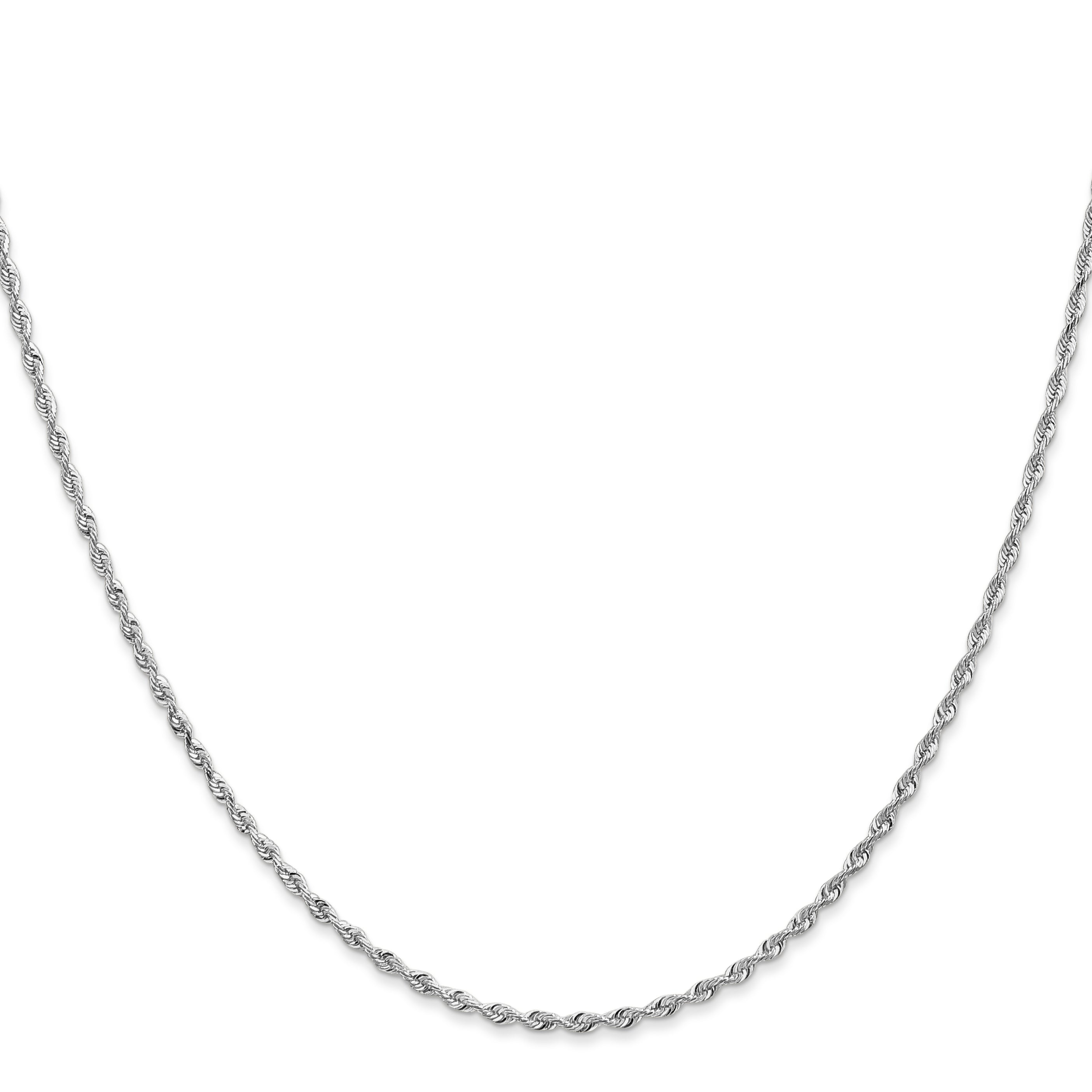 26 Inch 10K White Gold 1.85mm D/C Quadruple Rope Chain Necklace