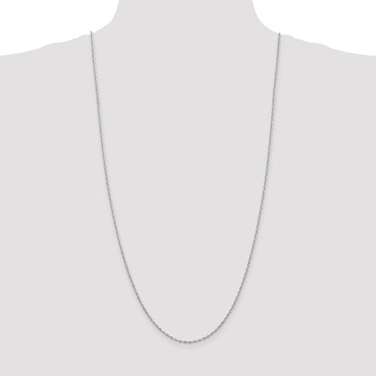 3 Inch 10K White Gold 1.85mm D/C Quadruple Rope Chain Necklace
