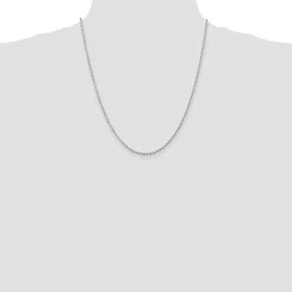 10K White Gold 2.25mm Diamond Cut Quadruple Rope Chain