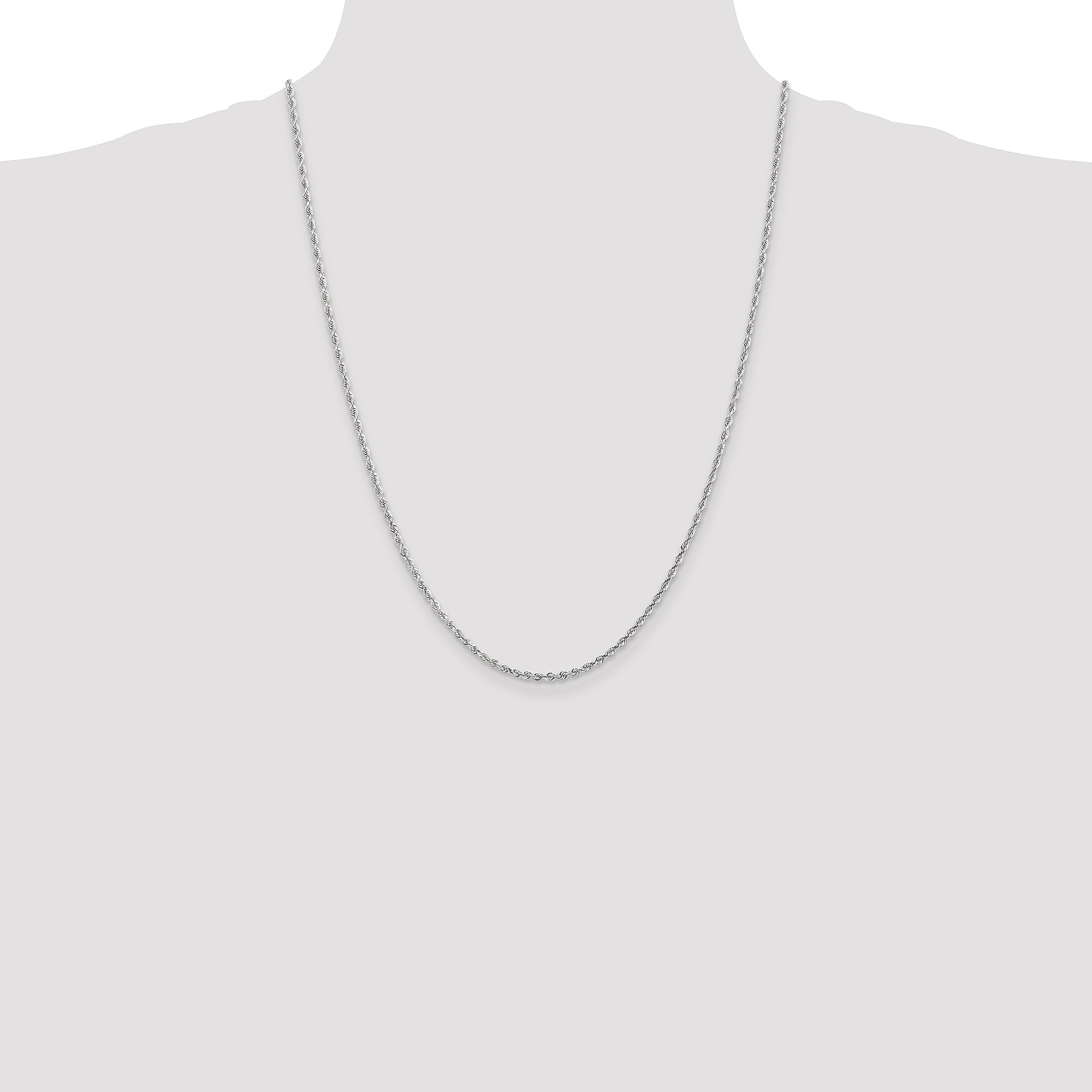 10K White Gold 2.25mm D/C Quadruple Rope Chain