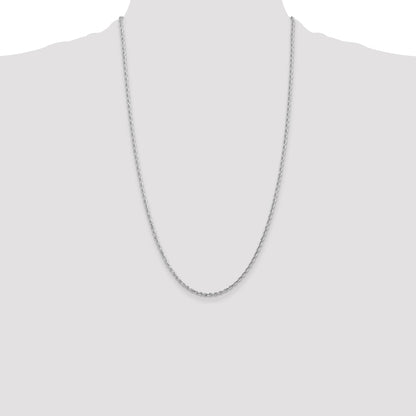 10K White Gold 2.25mm D/C Quadruple Rope Chain