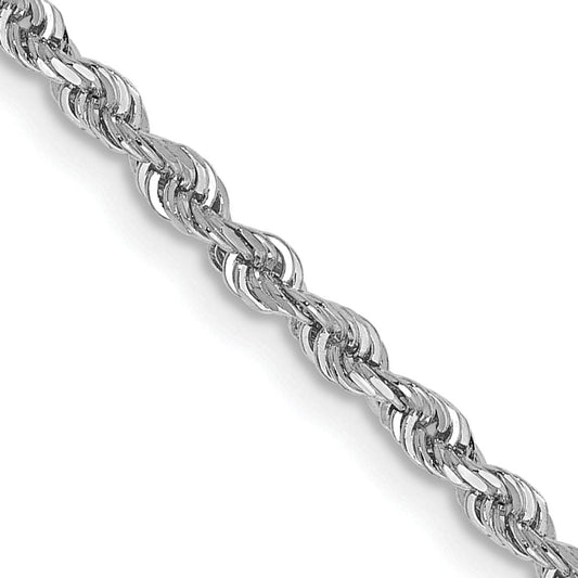10K White Gold 2.25mm Diamond Cut Quadruple Rope Chain
