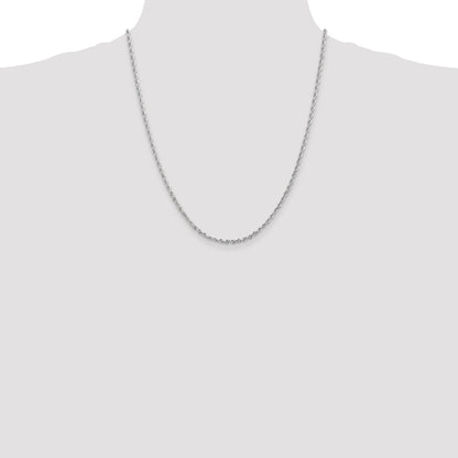 22 Inch 10K White Gold 2.75mm D/C Quadruple Rope Chain Necklace