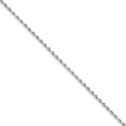 8 Inch 10K White Gold 2.75mm D/C Quadruple Rope Chain Bracelet