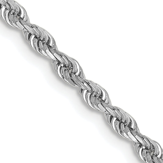 10K White Gold 2.75mm D/C Quadruple Rope Chain