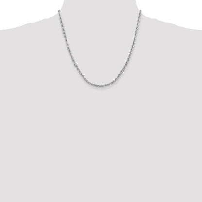 10K White Gold 3.35mm D/C Quadruple Rope Chain