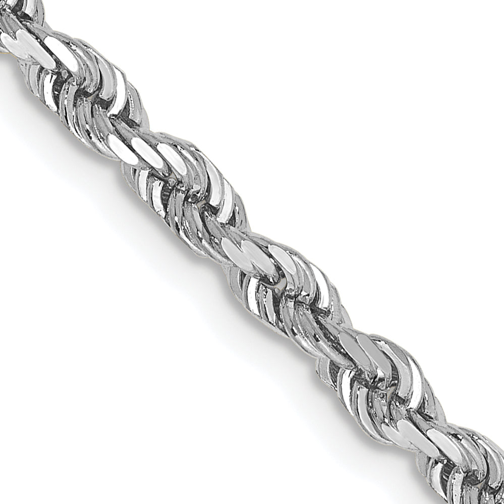 30 Inch 10K White Gold 3.35mm D/C Quadruple Rope Chain Necklace
