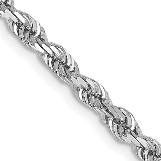 30 Inch 10K White Gold 3.35mm D/C Quadruple Rope Chain Necklace