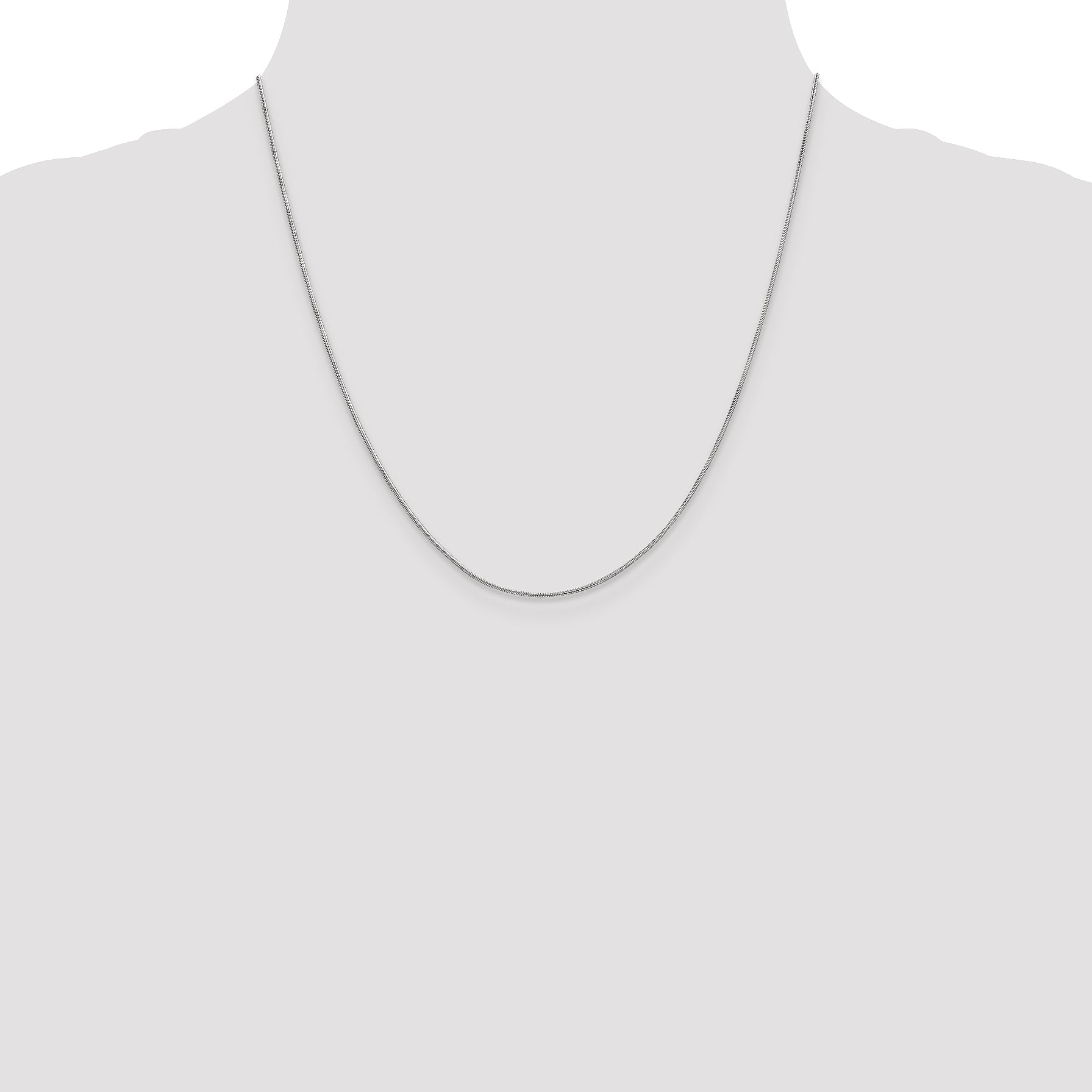 20 Inch 10K Wg .9mm Round Snake Chain Necklace