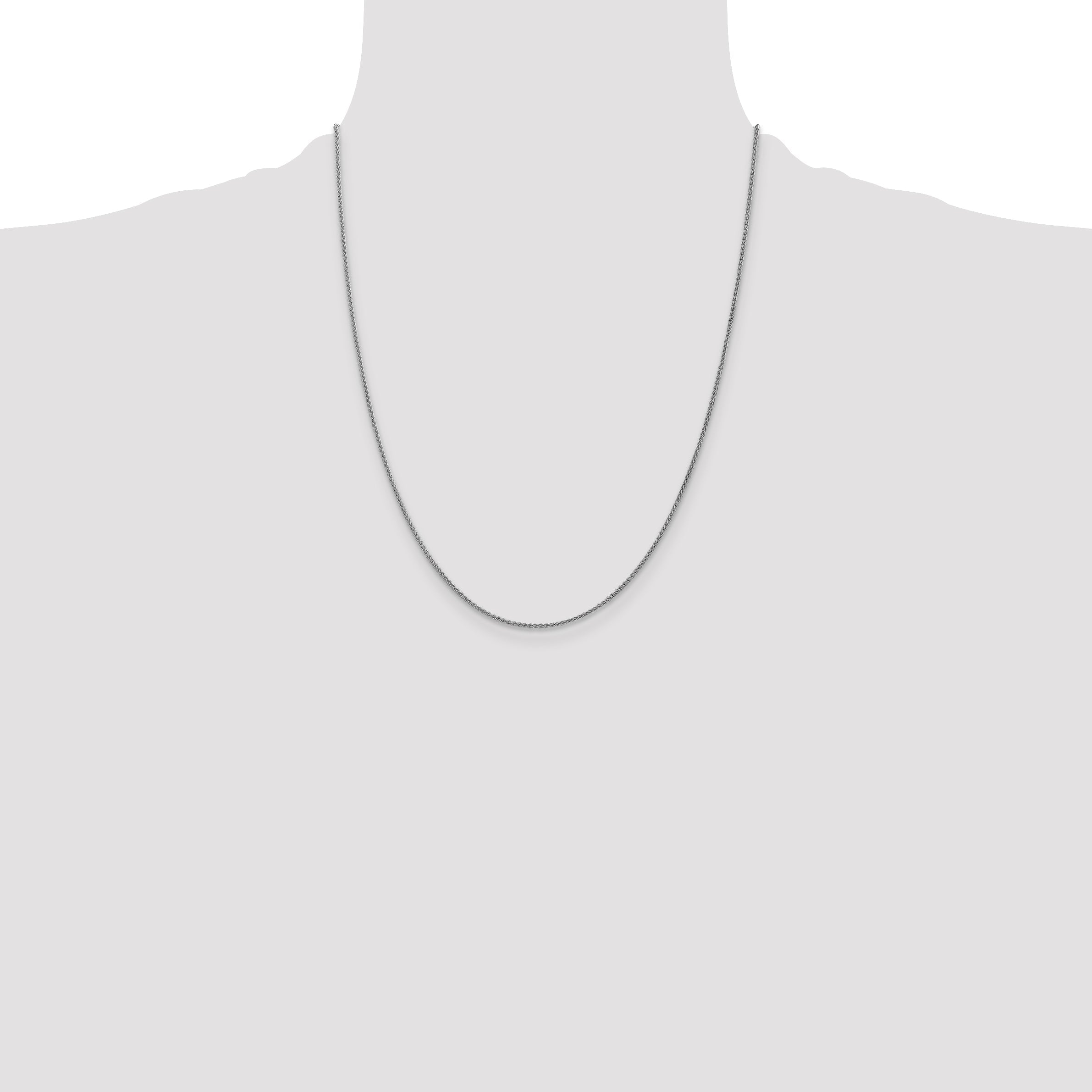 22 Inch 10K White Gold Wg 1.25mm Spiga Chain Necklace