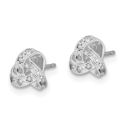10k White Gold Tiara Collection White Gold Polished Diamond Post Earrings