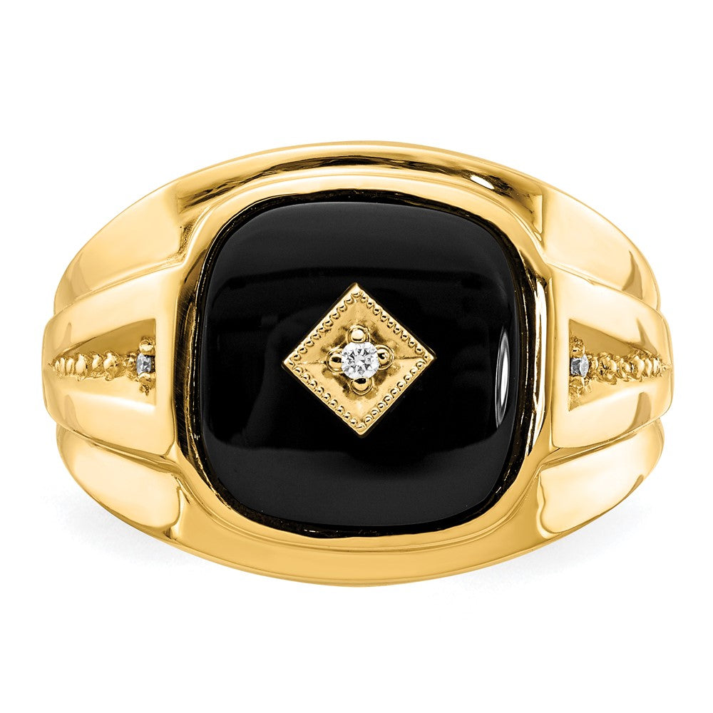 10K Yellow W/Rhodium Diamond Men'S Ring