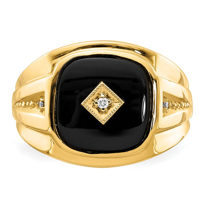 10K Yellow W/Rhodium Diamond Men'S Ring