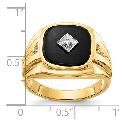 10K Yellow W/Rhodium Diamond Men'S Ring
