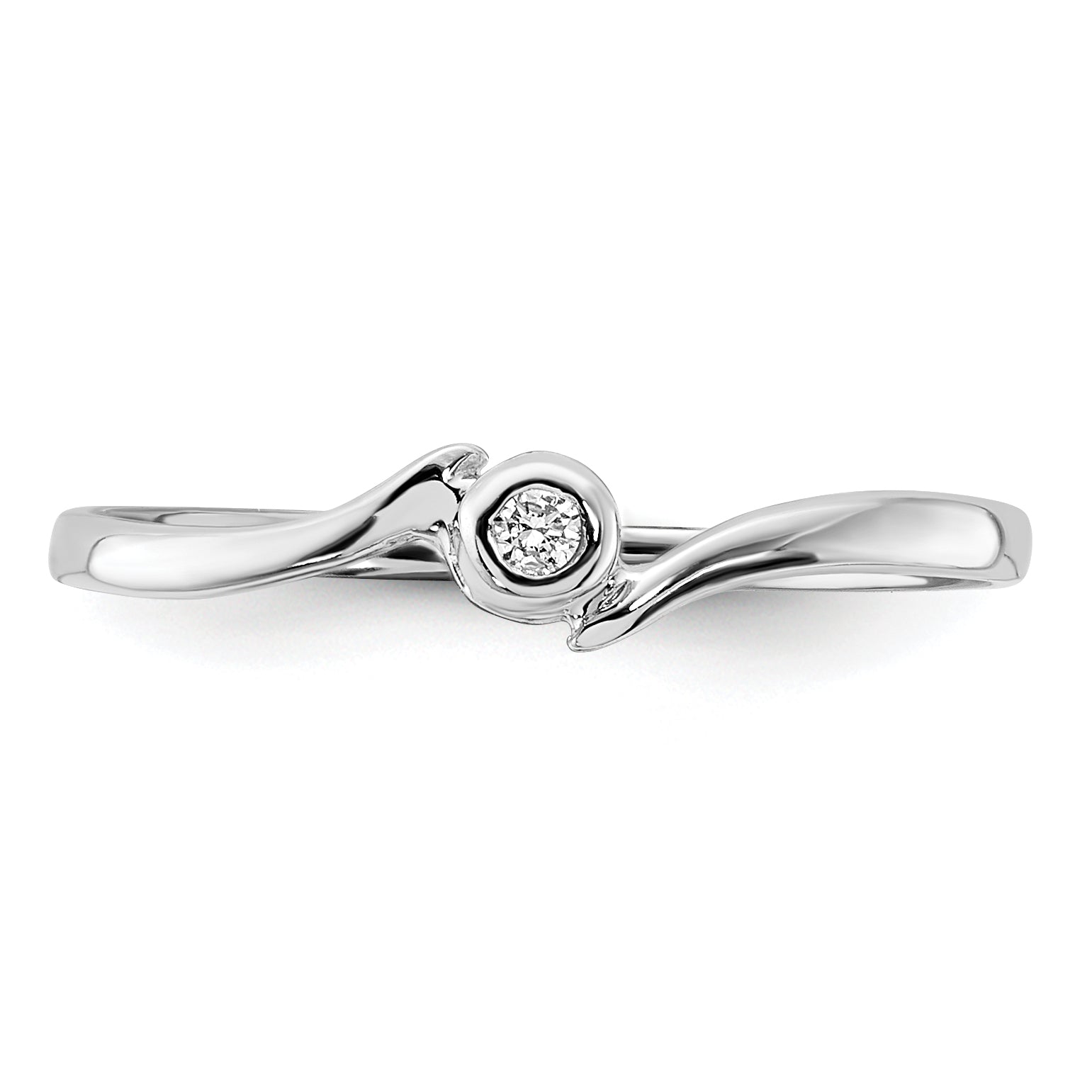 10K White Gold Polished Aa Diamond Ring