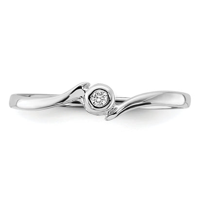 10K White Gold Polished Aa Diamond Ring