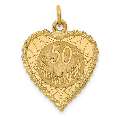 10K Yellow Gold 10Ky Happy 50Th Anniversary Charm
