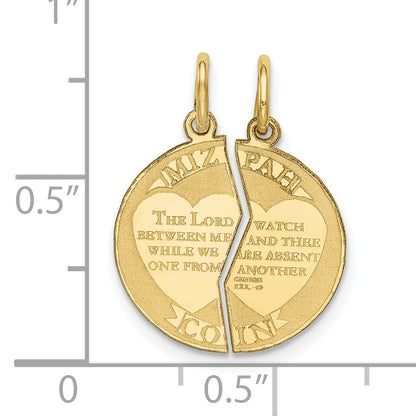 10K Yellow Gold 10K Mizpah Charm
