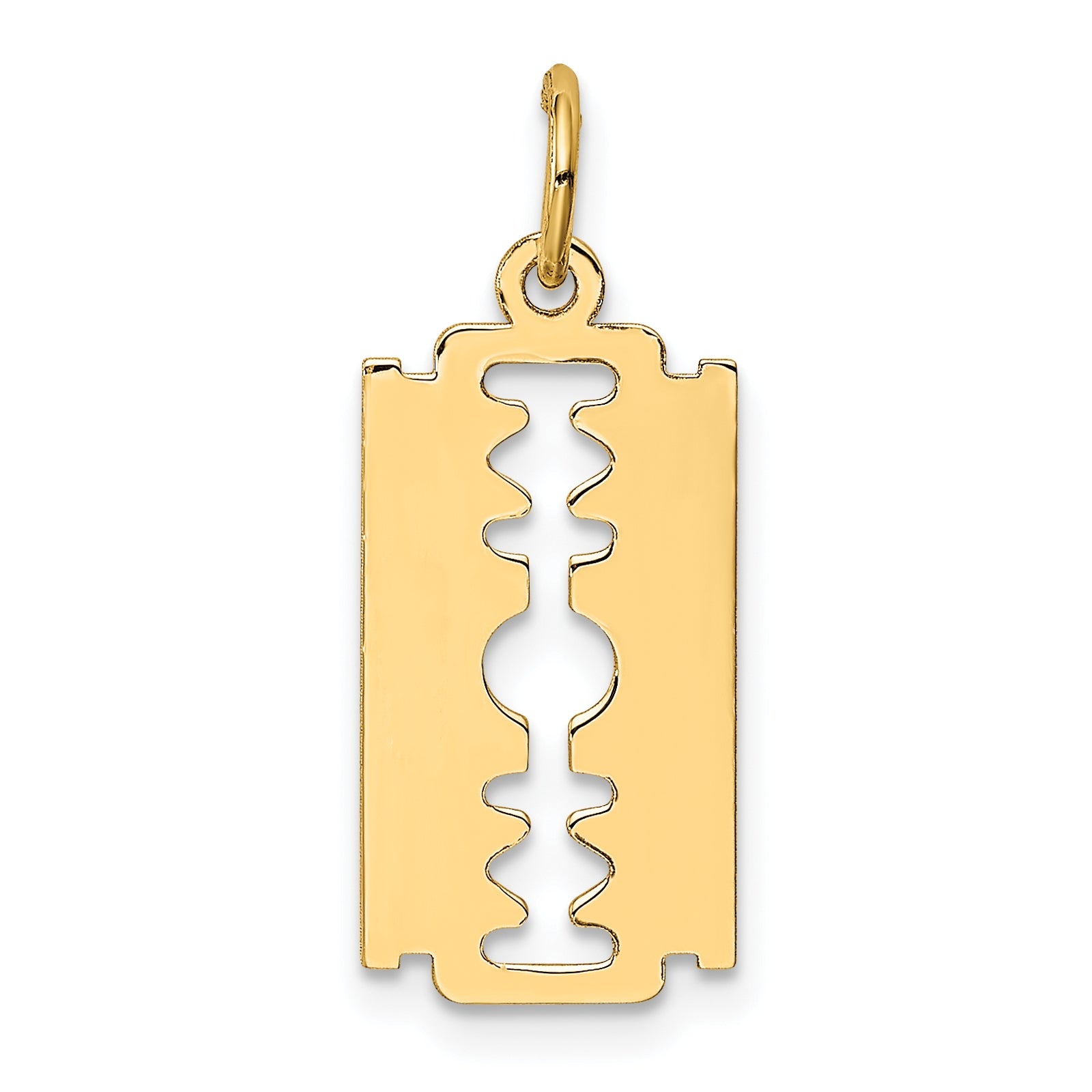 10K Yellow Gold Polished Razor Blade Charm