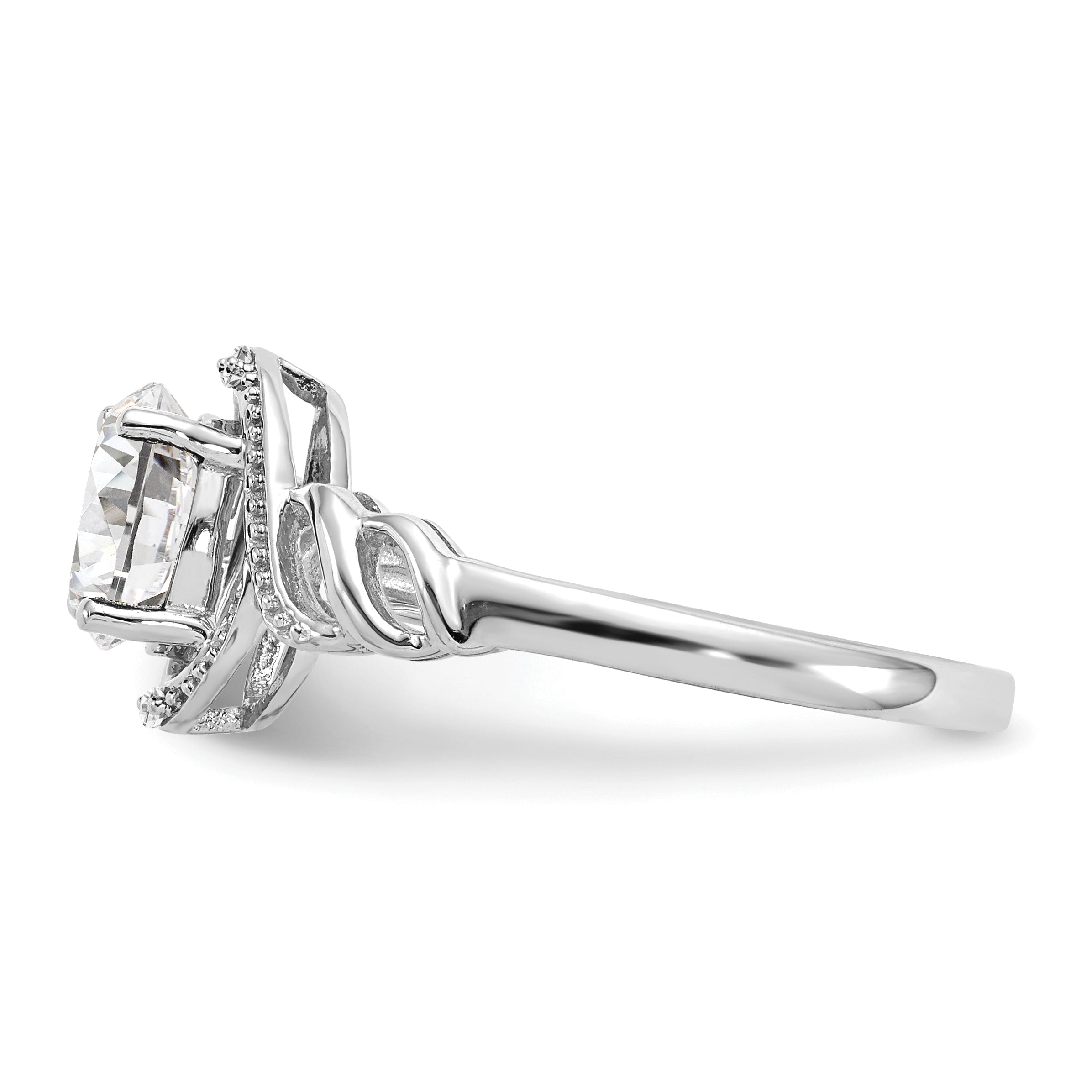 10K White Gold Topaz And Diamond Ring