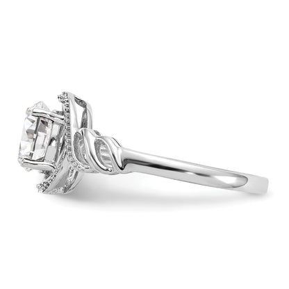 10K White Gold Topaz And Diamond Ring