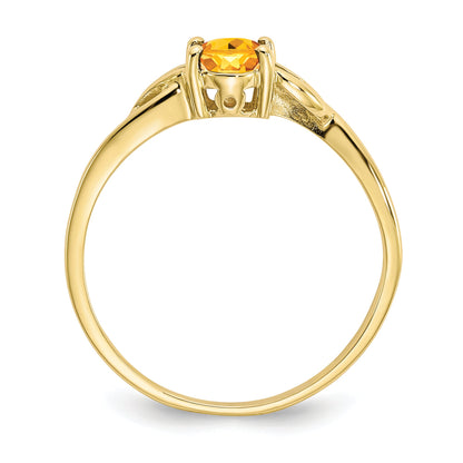 10K Yellow Gold Polished Genuine Citrine Birthstone Ring