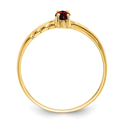 10K Yellow Gold Polished Genuine Garnet Birthstone Ring