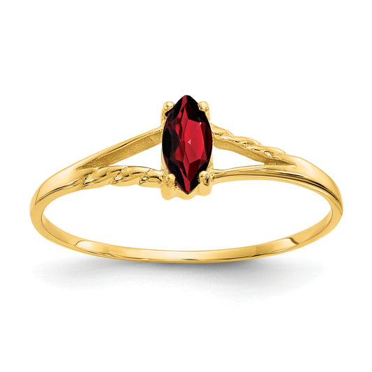 10K Yellow Gold Polished Genuine Garnet Birthstone Ring