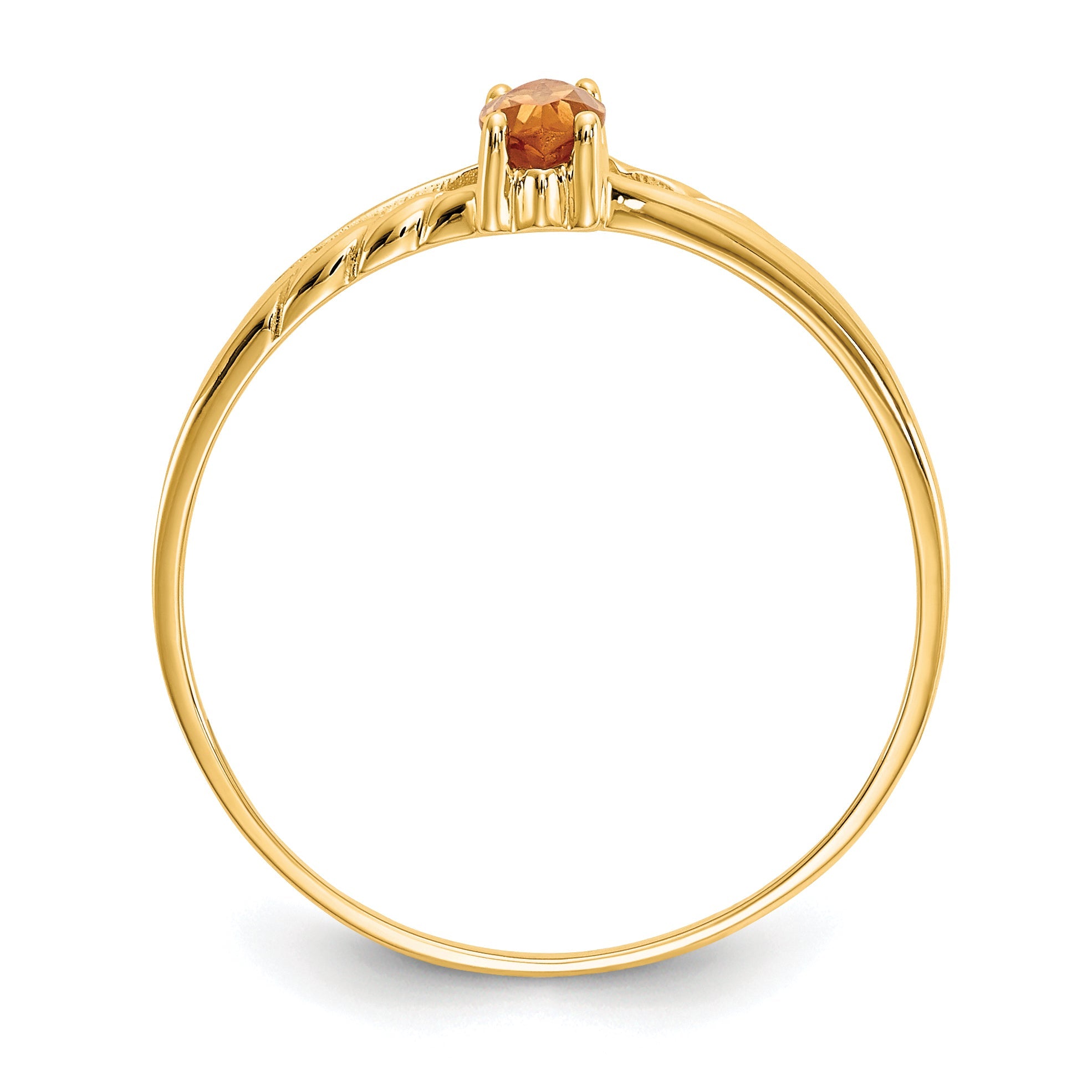 10K Yellow Gold Polished Genuine Citrine Birthstone Ring