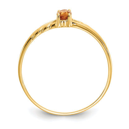 10K Yellow Gold Polished Genuine Citrine Birthstone Ring