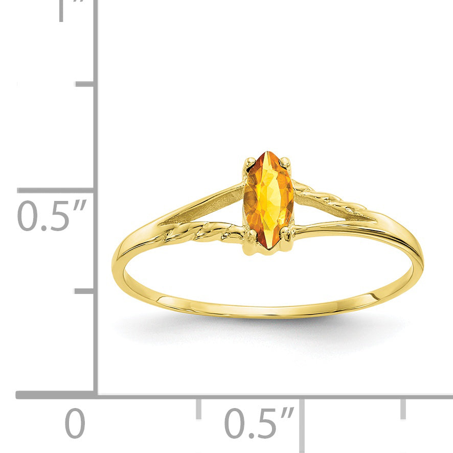 10K Yellow Gold Polished Genuine Citrine Birthstone Ring