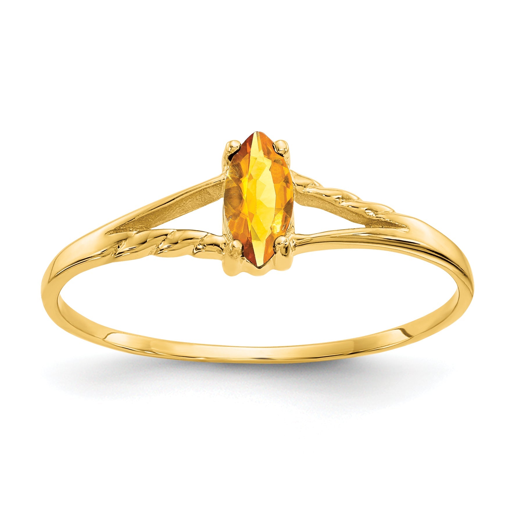 10K Yellow Gold Polished Genuine Citrine Birthstone Ring